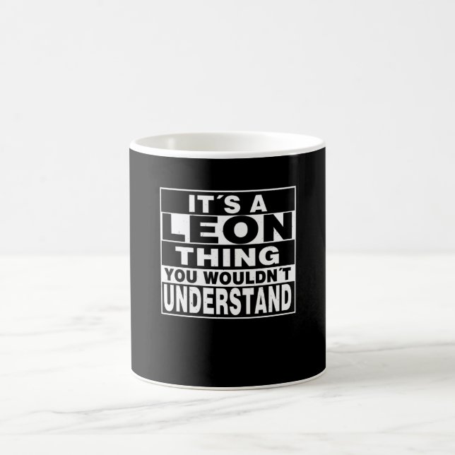 Mug Nom de famille LEON Cadeau personnalisé (Centre)
