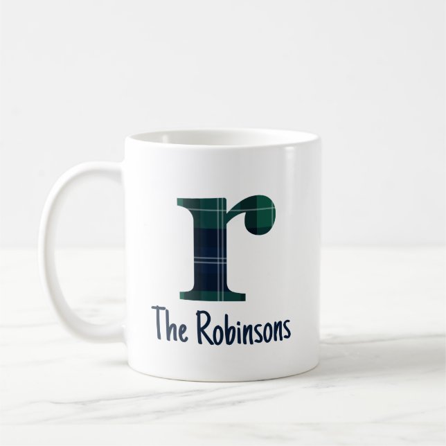 Mug Nom de famille Lettre minuscule ou initiale (Gauche)