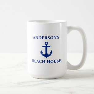 Mug Nom de famille nautique Maison de plage Ancre gran