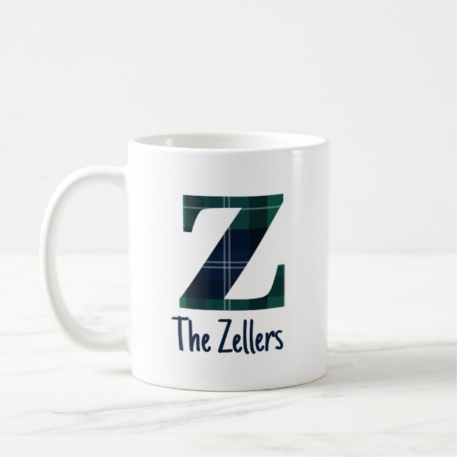 Mug Nom de famille ou nom de société Lettre plaid z in (Gauche)