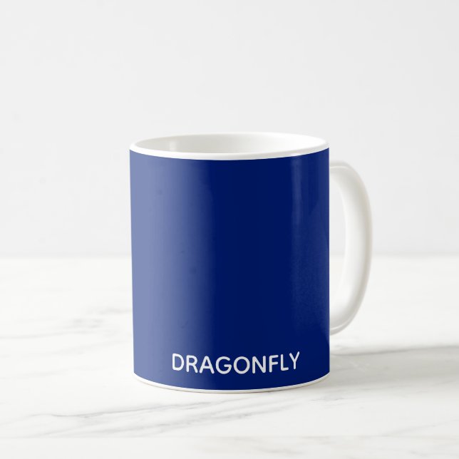 Mug Nom de la couleur bleue de la libellule (Devant droit)