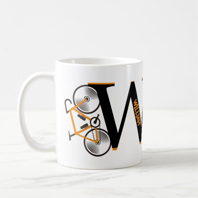 Mug Nom de la lettre de cyclisme sur route (Gauche)