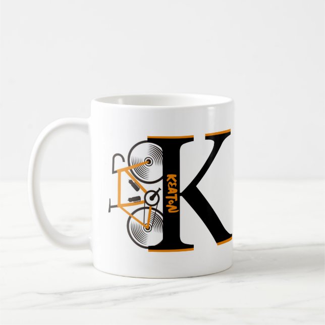 Mug Nom de la lettre de cyclisme sur route (Gauche)