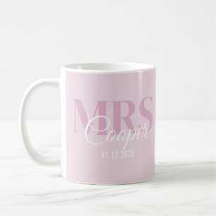 Mug Nom de la mariée avec Mariage Date Crimson clair r