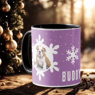 Mug Nom de l'animal de compagnie Photo Flocon de neige