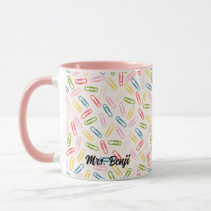 Mug Nom de l'enseignant adorable Cute Motif Paperclip