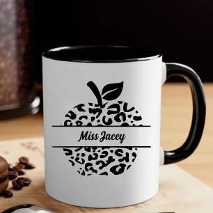 Mug Nom de pomme personnalisé pour enseignant, Enseign