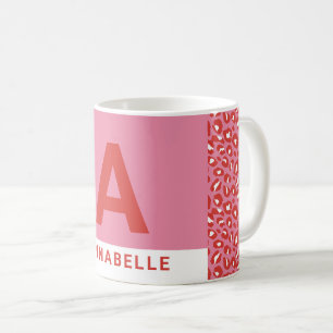 Mug Nom de poster de animal rose de couleur gras moder