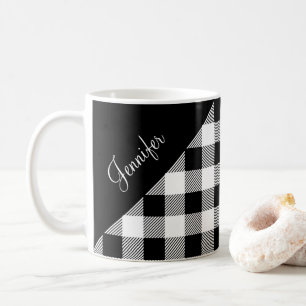 Mug Nom De Script De Plaque Noir Et Blanc Moderne