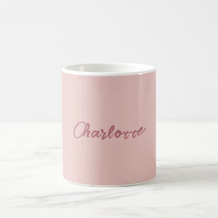 Mug Nom de script manuscrit minimaliste Rose Gold