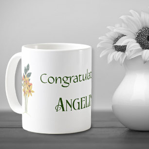 Mug Nom décoratif Fleurs en papier quillé pour toutes
