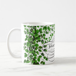 Mug Nom décoré d'un monogramme botanique de lierre