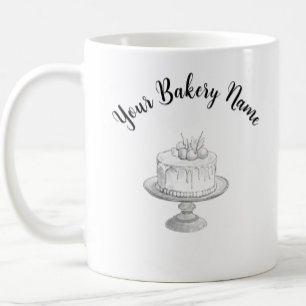 Mug Nom d'entreprise de gâteaux faits maison et logo p