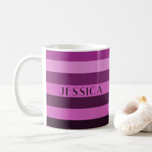 Mug Nom des bandes violettes modernes