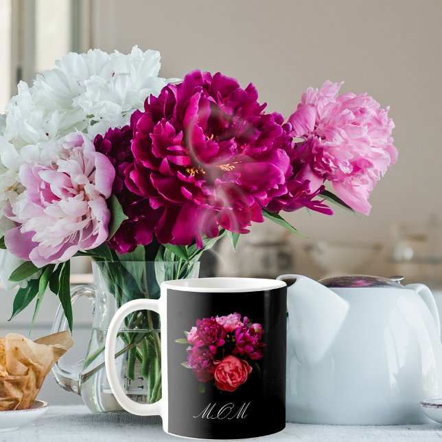 Mug Nom Des Peonées Roses Et Violettes Dramatiques (Créateur téléchargé)