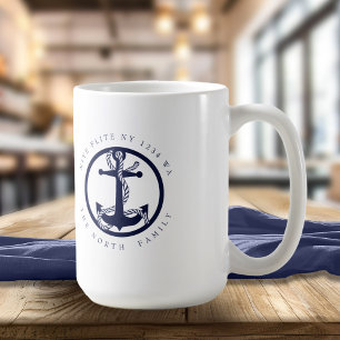 Mug Nom du bateau et Ancre Marine ID619