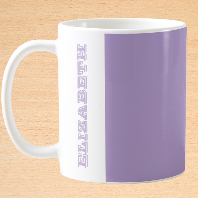 Mug Nom du bloc moderne pourpre personnalisé (Créateur téléchargé)
