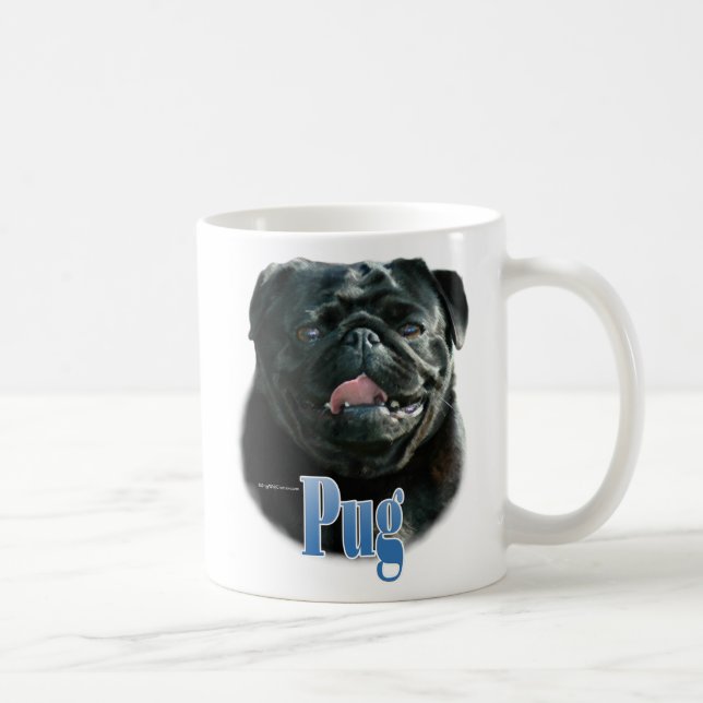 Mug Nom du carlin (noir) (Droite)