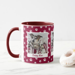 Mug Nom du chien mignon et photo Empreintes de pattes