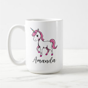 Mug Nom du dessin animé Cute Pink Unicorn
