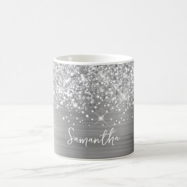 Mug Nom du glamour argenté (Centre)