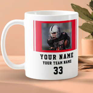 Mug Nom du Joueur Rouge Numéro Équipe Photo