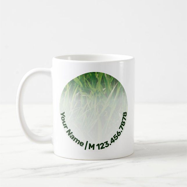 Mug Nom du logo du service d'entretien de la pelouse p (Gauche)