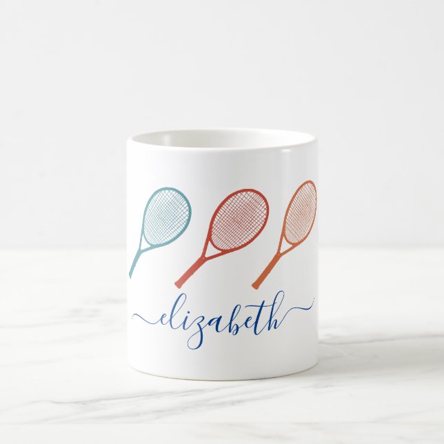 Mug Nom du monogramme à thème de tennis (Centre)