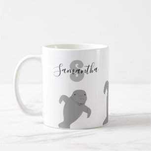 Mug Nom du monogramme Animal lambé