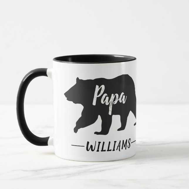 Mug Nom du monogramme de l'ours de Papa Russe (Gauche)