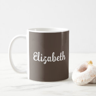 Mug Nom du script client Modèle Brown Élégant