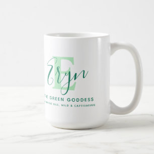 Mug Nom du seigle signifiant monogramme E vert