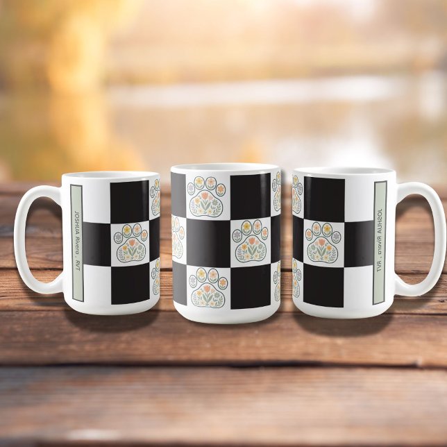 Mug Nom du tableau de contrôle d'empreintes vétérinair (Créateur téléchargé)
