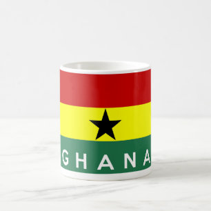 Mug nom du texte du drapeau du pays ghana