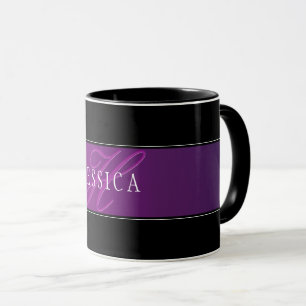 Mug Nom élégant & initiale/s monogrammée/s
