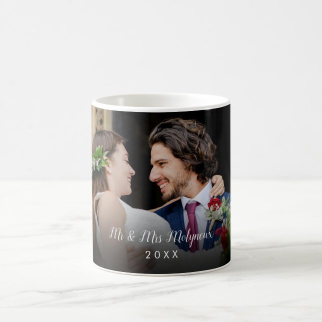 Mug Nom et date du script photo de votre Mariage favor (Centre)