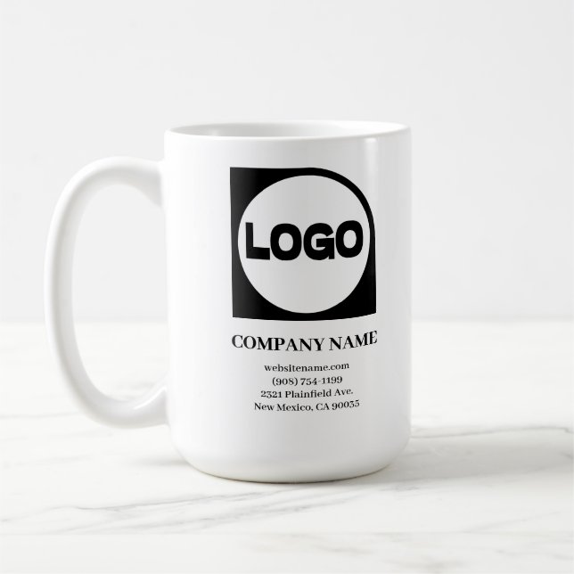 Mug Nom et logo de l'entreprise personnalisée (Gauche)