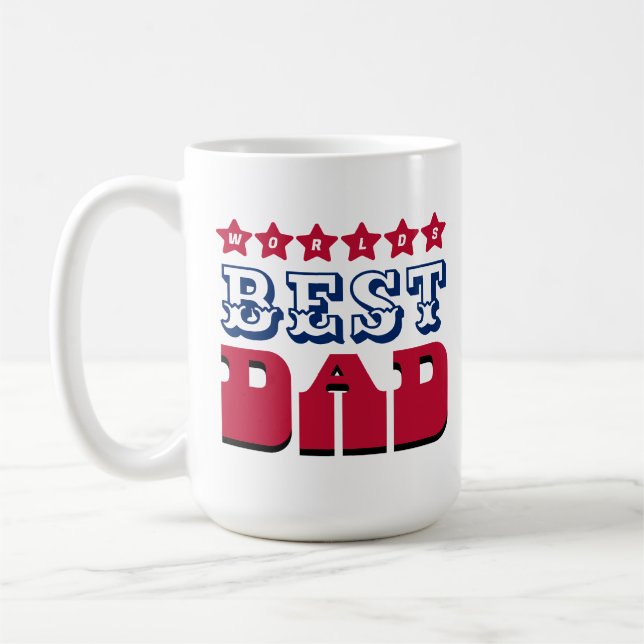 Mug Nom et photo du meilleur papa du monde | Fête des  (Gauche)
