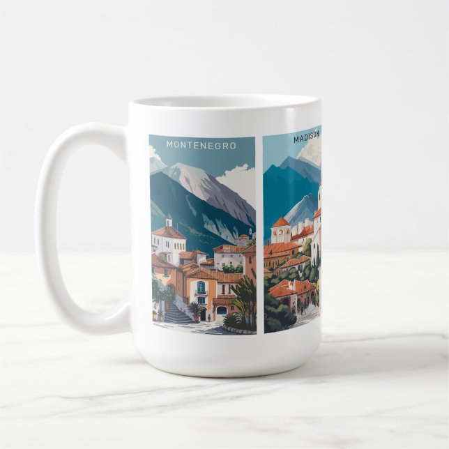 Mug Nom et texte personnalisés Monténégro (Gauche)