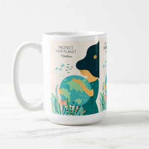 Mug Nom et texte personnalisés Planète Terre Mère