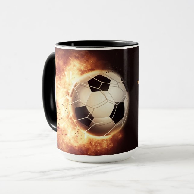 Mug Nom et texte personnalisés Soccer But muets (Devant gauche)