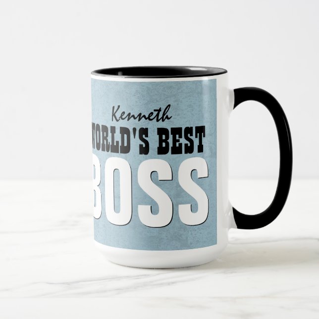 Mug Nom fait sur commande bleu V11 du meilleur PATRON (Droite)