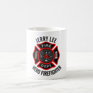 Mug Nom fait sur commande des textes de sapeur-pompier