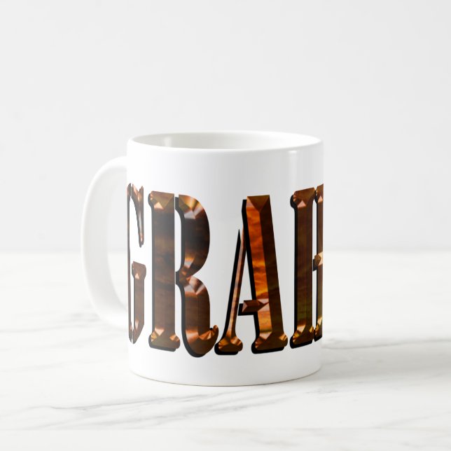 Mug Nom Graham du coucher de soleil orange, (Devant gauche)