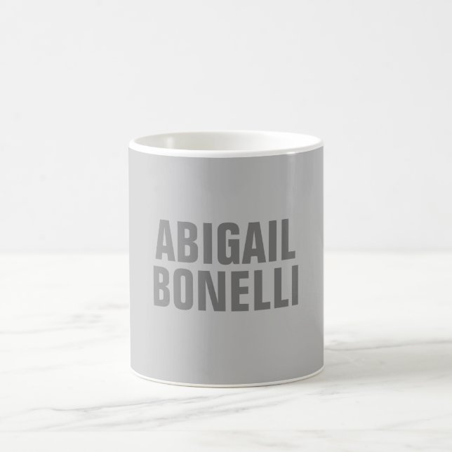 Mug Nom gris moderne minimaliste professionnel (Centre)
