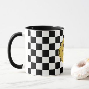 Mug Nom Initial Personnalisé Motif Grille Élégant et S