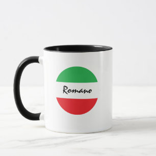 Mug Nom italien avec Tricolore Drapeau de l'Italie Mon