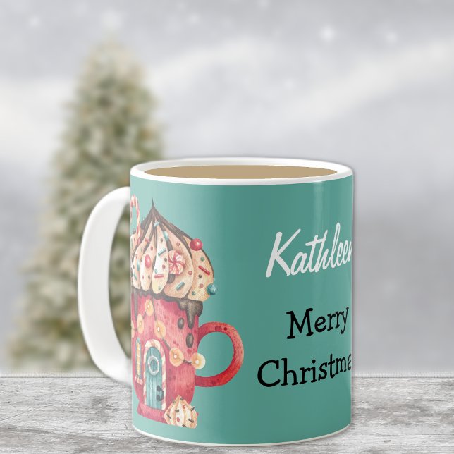Mug Nom, Joyeux Noël Magical Candy House 11oz (Créateur téléchargé)