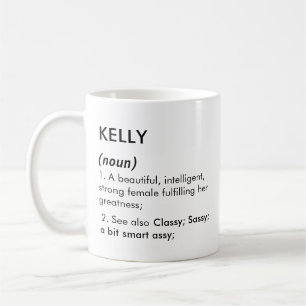 Mug Nom Kelly, Nom modifiable, Nom personnalisé