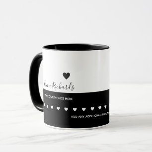 Mug Nom manuscrit Signature avec Coeur d'Amour Noir